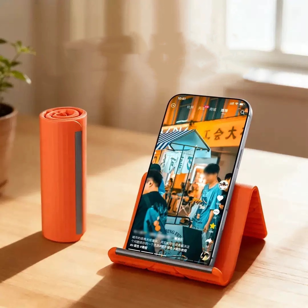Laptop Accessory - ขาตั้งโทรศัพท์แบบพกพาซิลิโคนสำหรับวางบนโต๊ะ แท็บเล็ต แล็ปท็อป ดีไซน์สร้างสรรค์ ยืดหยุ่น พับได้