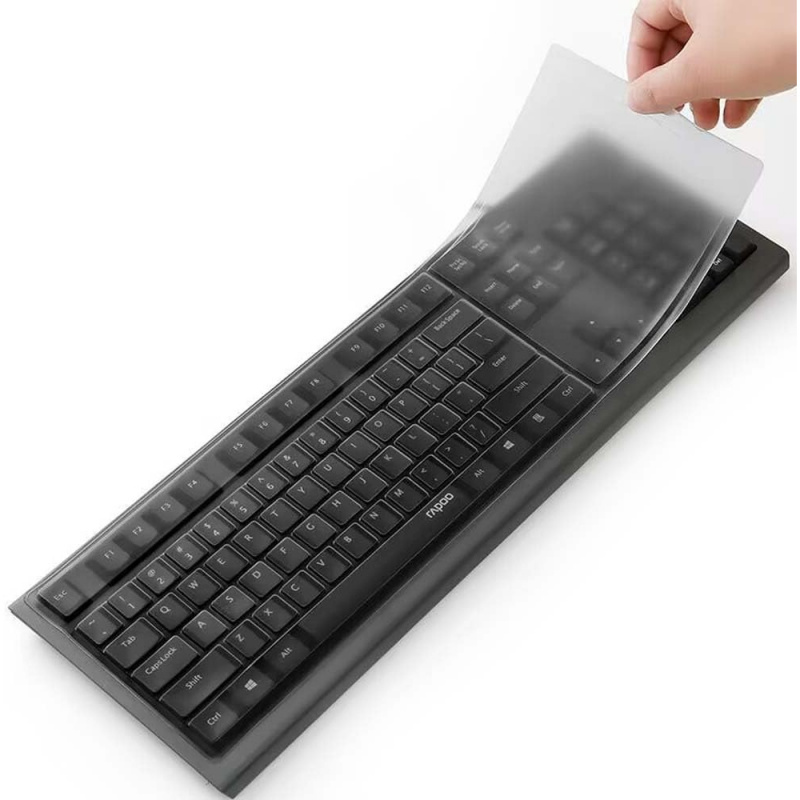 Keyboard Cover Silicone - แผ่นป้องกันคีย์บอร์ดซิลิโคนบางนุ่ม ใช้ได้กับแล็ปท็อปขนาด 13-17 นิ้ว และคีย์บอร์ดเดสก์ท็อป 104/107