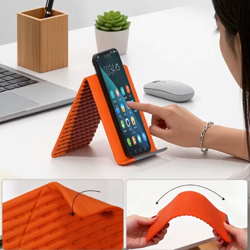 Laptop Accessories Organizer - ที่วางโทรศัพท์ซิลิโคนแบบพับได้แบบพกพาปรับได้หลายมุมขาตั้งตั้งโต๊ะสำหรับแล็ปท็อปแท็บเล็ตโฮมออฟฟิศ