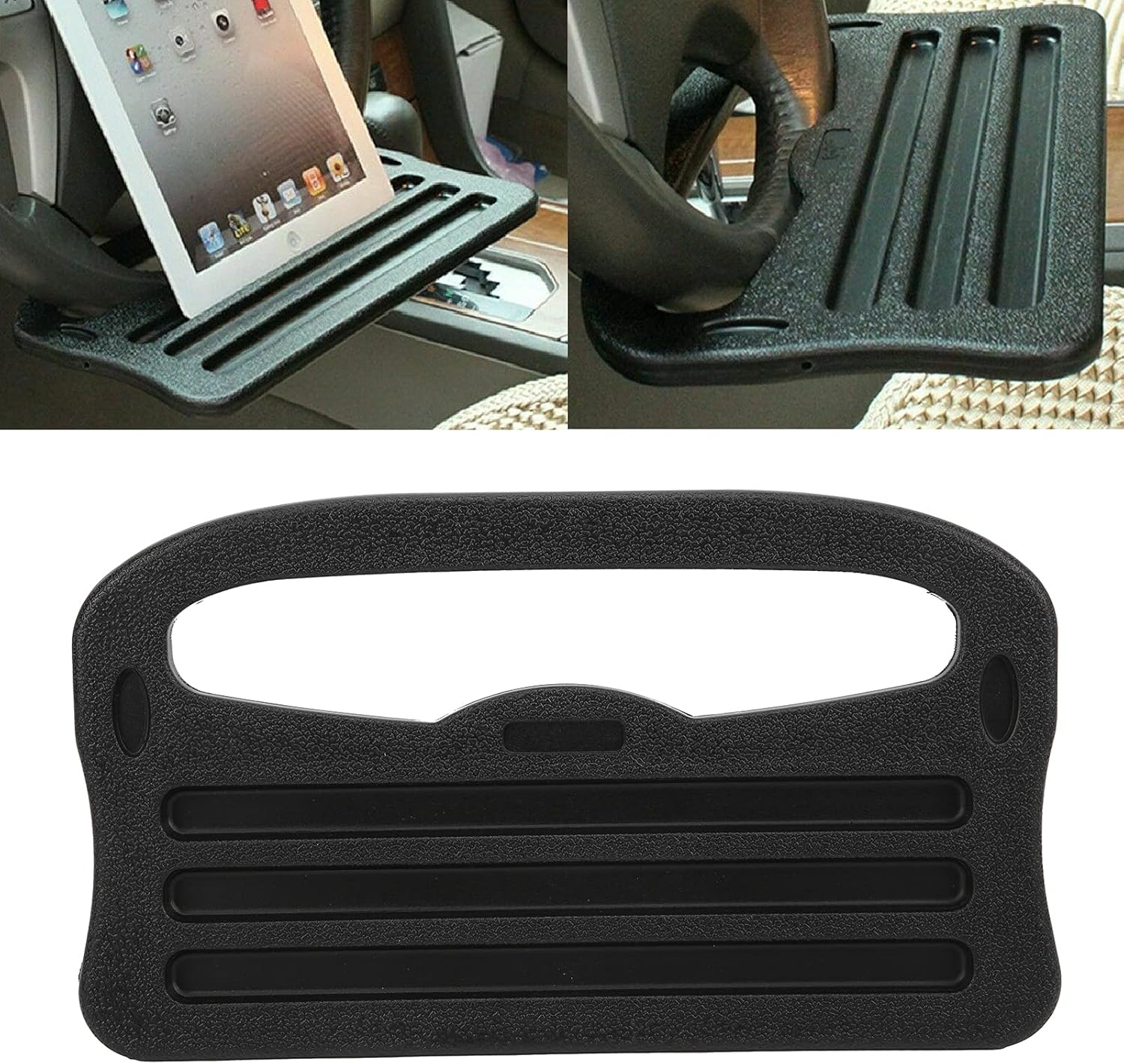 Laptop Accessories Organizer - ถาดวางพวงมาลัยรถยนต์ 2in1 อุปกรณ์จัดเก็บภายในรถยนต์ สำหรับแล็ปท็อป แท็บเล็ต iPad