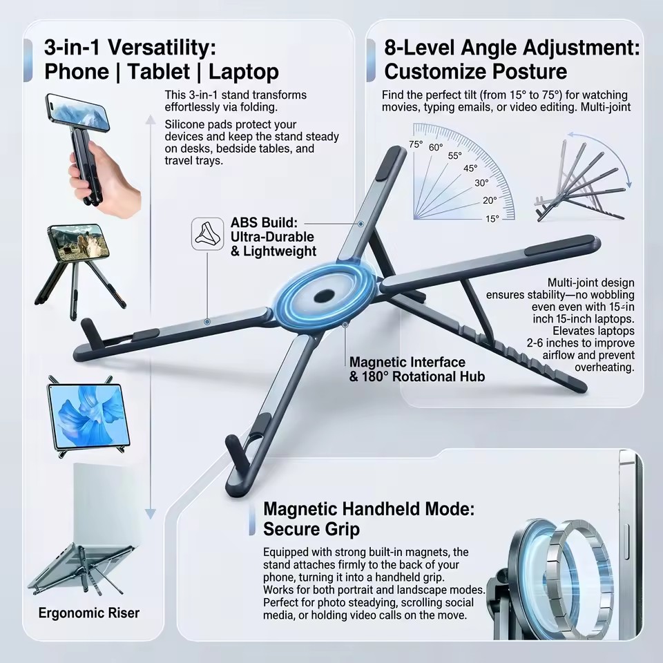 ที่วางโทรศัพท์แม่เหล็กแบบพกพาแ - Laptop Accessories Organizer บทวิจารณ์และราคา
