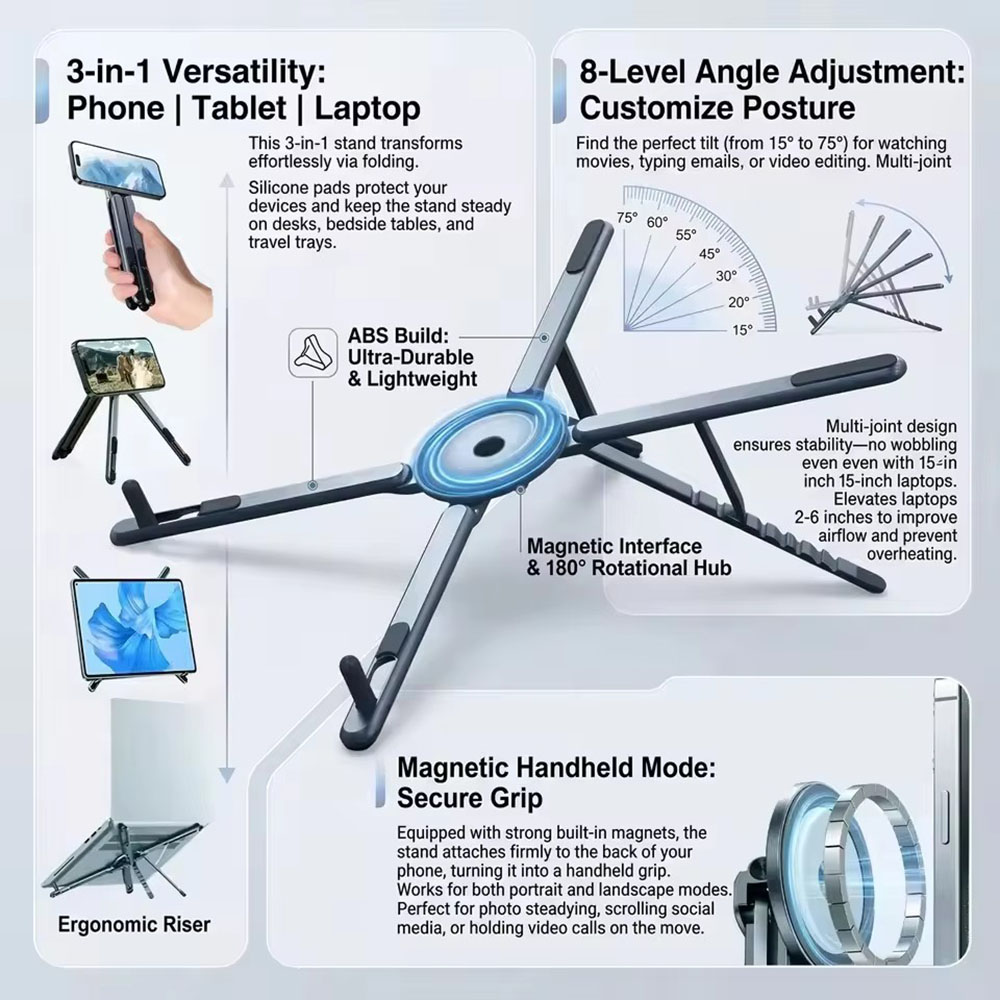 ที่วางโทรศัพท์แม่เหล็กแบบพกพาแ - Laptop Accessories Organizer บทวิจารณ์และราคา